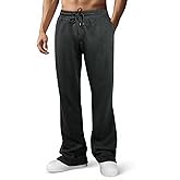 GINGTTO Mens Black Stacked Flared Sweatpants with Pockets Open Bottom Jogging Yoga Pants for Men Loose Fit Cotton Lounge Unisex XS