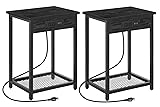 melos Nightstands Set of 2 with Charging Station, 2