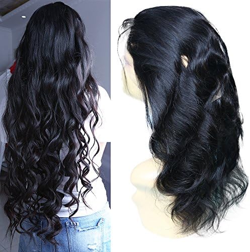YISEA Brazilian Body Wave 360 Full Lace Frontal Closure Virgin Human Hair Body Wave 360 Frontal Closure Free Part (20inch, Natural Black)