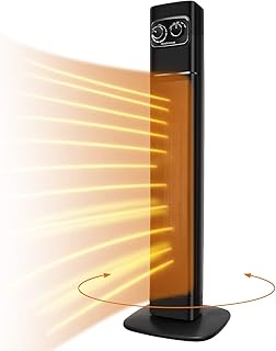 Stand Heizlüfter Keramik Heizgerät 2200w / 1300w Automatischer Oszillation Heizstrahler, Turmraumheizung, 2 Modi 2 Stufen Warm, Thermostat, Überhitzungs und Umkippschutz Standheizstrahler Standgerät