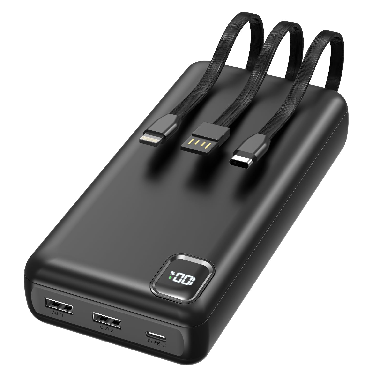 Photo 1 of Nacete Portable Charger Power Bank 50000mAh Portable Phone Charger, PD 22.5W Fast Charging Powerbank Built in Cable, 5 Output 3 Input USB C LED Display for iPhone 16 15 14 13 Samsung Android iPad