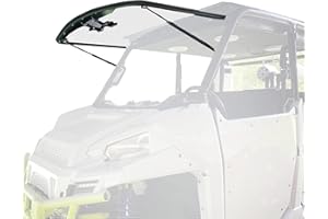 HJSIUTV 1/4" 3 in 1 Flip Windshield Scratch Resistant Clear Replacement for 2013+ Polaris Ranger XP 900,2014+ Polaris Ranger XP 900 Crew,Full, Half, or Vented Positions