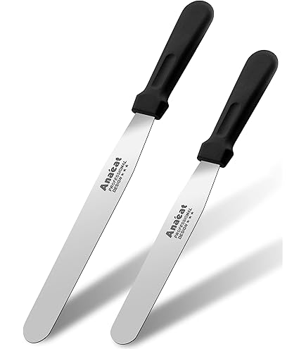 TopHomer Spatule De Glaçage Inox - Set De 3 Tailles Pour Décoration Gâteaux Et Pâtisseries