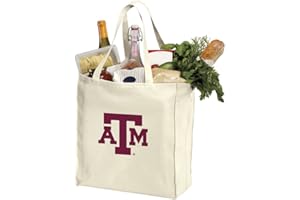 BROAD BAY Texas A&M Grocery Bags or Texas A&M Aggies Shopping Bags NATURAL COTTON