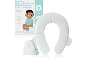 Frida Baby Fold-and-Go Potty Seat for Toilet, Foldable Travel Potty Seat for Toddler, Fits Round & Oval Toilets, Non-Slip Bas