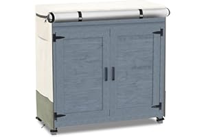 OSILEYO Outdoor Garden Potting Bench Table Cover with Split Zipper,Outdoor Storage Cabinet Cover,Heavy 600D Duty Waterproof Anti-UV All Weather Protection,39" x 19" x 36" -Beige