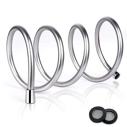 Duschschlauch 1,50m, LEEFE Silverflex Brauseschlauch - PVC Anti-Knick Flexibler Duschkopf Schlauch mit Messing