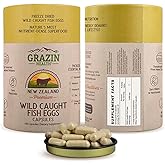 GRAZIN HEALTH Fish Eggs Capsules – 3000mg Per Serving | Omega-3, DHA & EPA Rich Fish Roe Supplement with Essential Fatty Acids for Heart, Brain, Immune & Daily Nutrition Support – 30 Servings