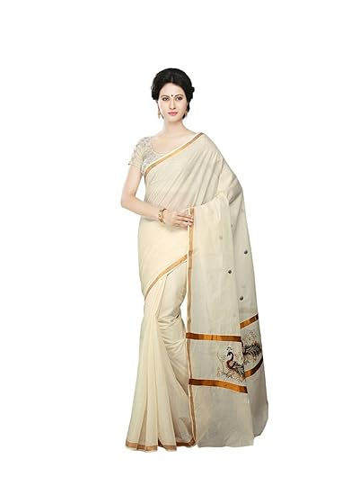 kerala kasavu cotton saree