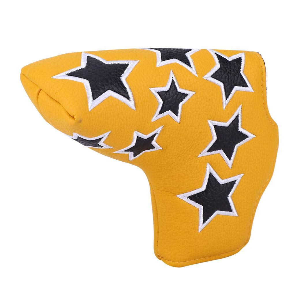 Alomejor Putter Cover Putter Headcover Leather Putter Head Cover with Magnetic Closure (Yellow)