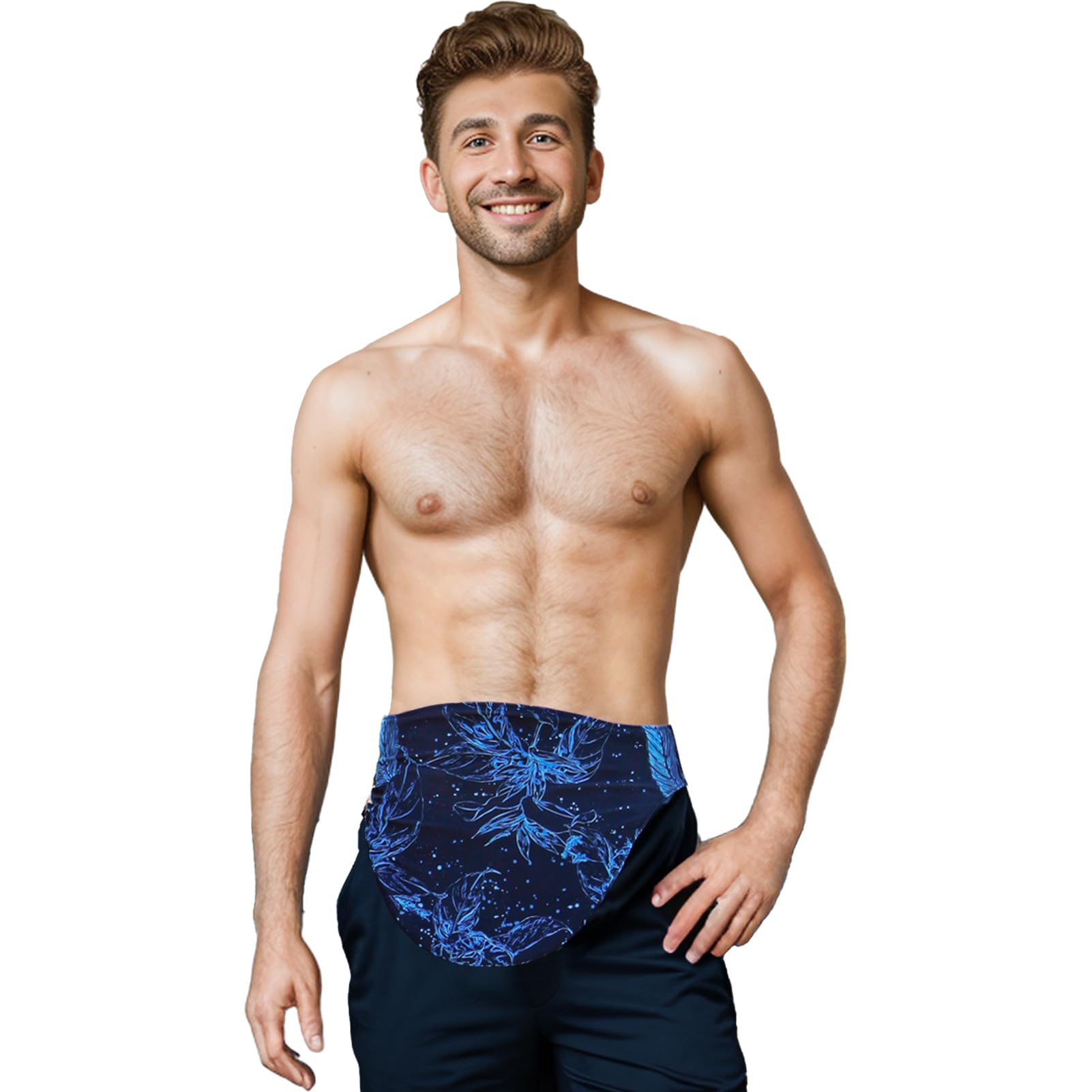 Photo 1 of WearWan Ostomy Belt | Leak & Odor Protection | Abdomen Ostomy Bag Covers for Men and Women | Sports and Daily Life | Size L, Celestial Plumes