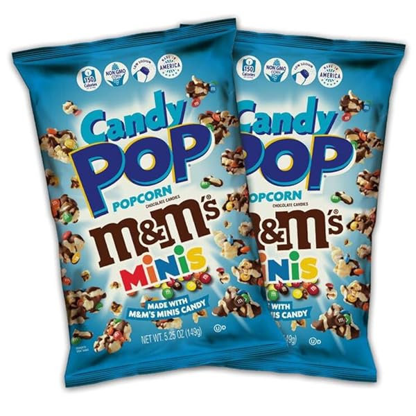 CANDY POP M&MS CANDY COATED POPCORN (5.25OZ BAGS,...
