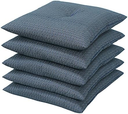 Amazon Co Jp 吉祥座布団 New麻の葉柄 国産 銘仙判 5枚セット 中わた たっぷり１ｋｇ ブルー ホーム キッチン