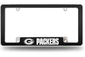 Rico Industries NFL Football Black 12" x 6" Chrome All Over Automotive License Plate Frame for Car/Truck/SUV