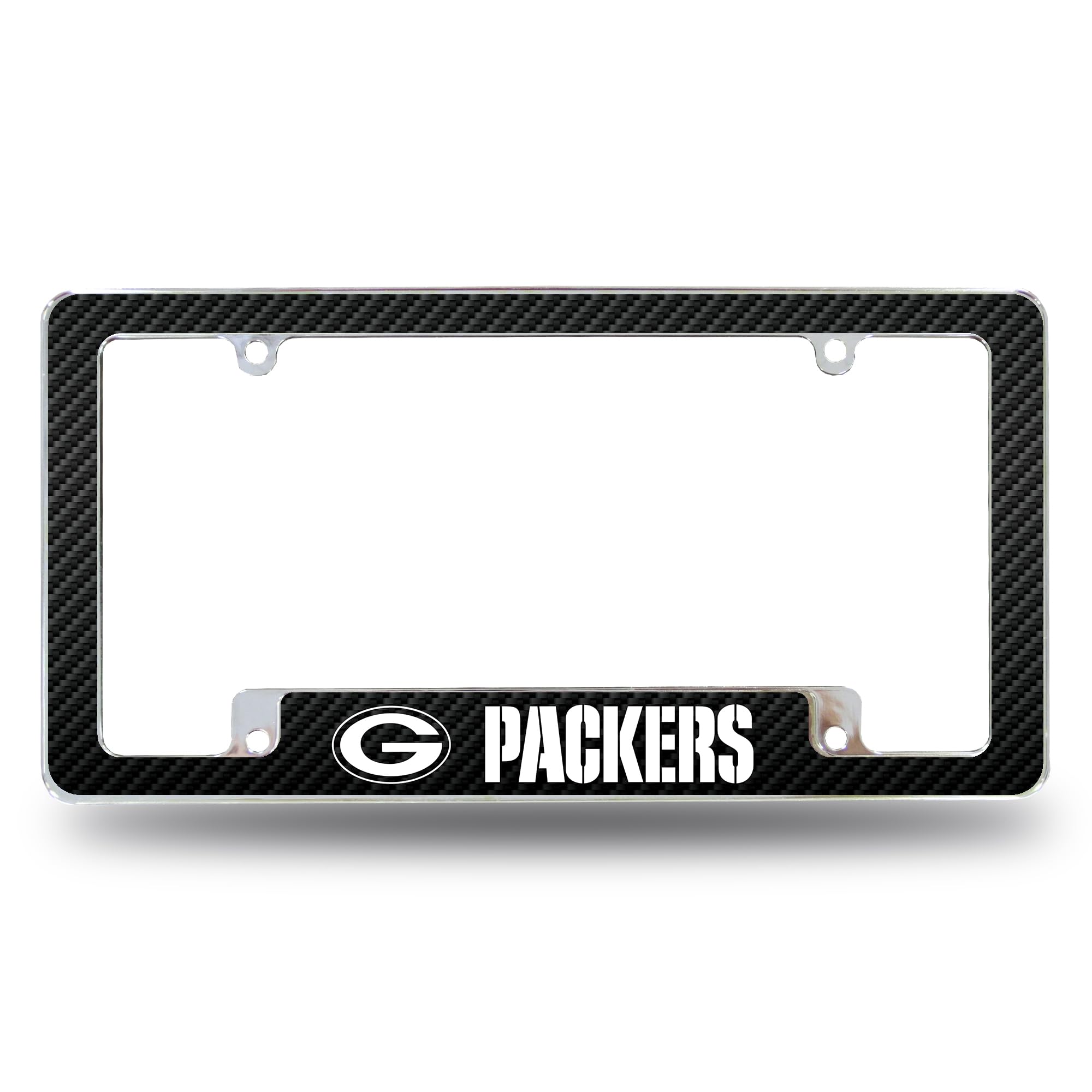 Photo 1 of Rico Industries NFL Green Bay Packers Black 12" x 6" Chrome All Over Automotive License Plate Frame for Car/Truck/SUV