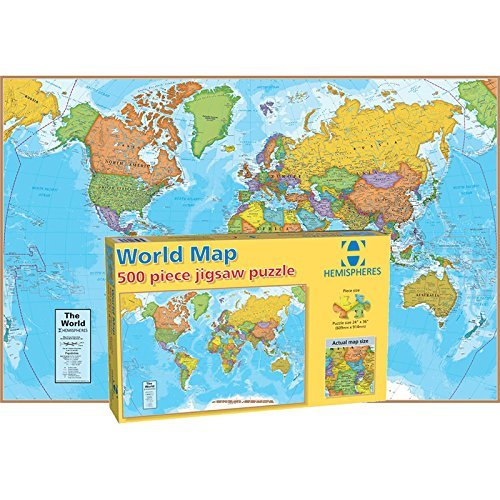 Round World Products World Map Puzzle, 500 Pieces
