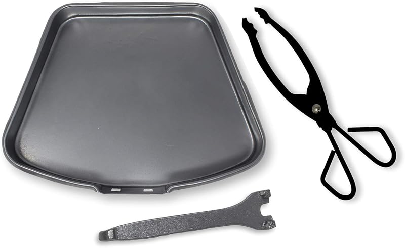 Thorness Large Silver Ash Pan with Detachable Handle & Tongs