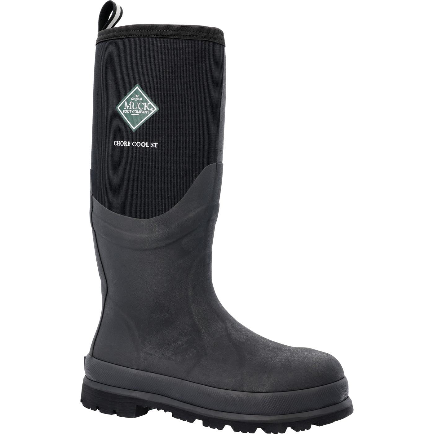 Muck Boot Men’s Chore Cool Steel Toe Rain Boot, Black, 12