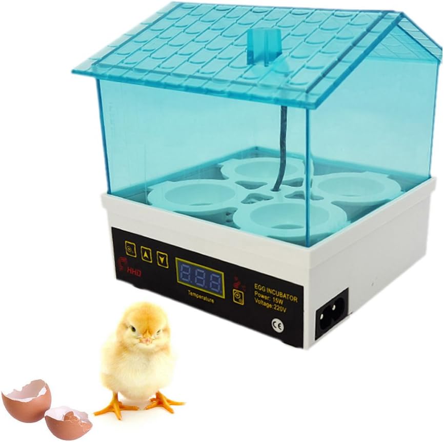 Bleiou Digital Temperature Small Brooder 4 Mini Hatchery Egg Incubator Hatcher for Chicken Duck Bird Pigeon Quail