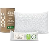 Coop Home Goods Original Adjustable Pillow, Queen Size Bed Pillows for Sleeping, Cross Cut Memory Foam Pillows - Medium Firm Back, Stomach and Side Sleeper Pillow, CertiPUR-US/GREENGUARD Gold