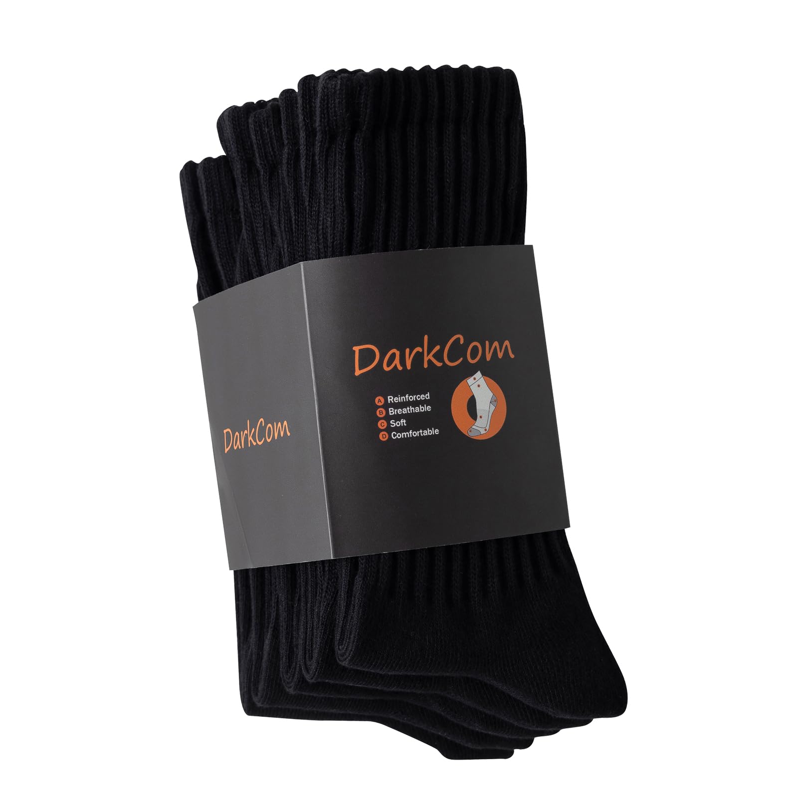 Photo 1 of DarkCom Striped Crew Socks Seamless, or Solid Cotton Tube Socks, Casual Comfort 5 Pairs for Women and Men