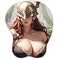 RUFSMAAN 3D Mouse Pad Oppai Mousepad with Soft Gel Wrist Rest Anime Manga Gaming Boob pad Anti-Slip Mouse Mat （Malenia 2）