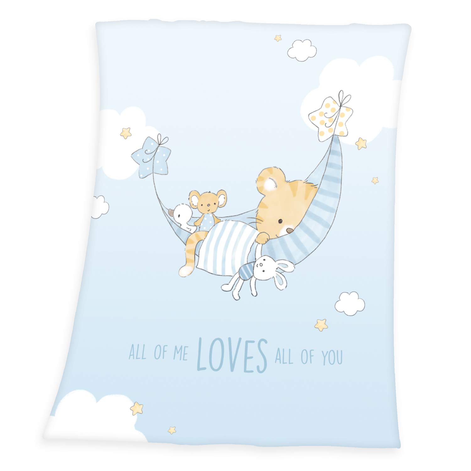 Herding Tiger Dreamer Soft-Peach Blanket, 75 x 100cm, Polyester, Cream/Multi-coloured