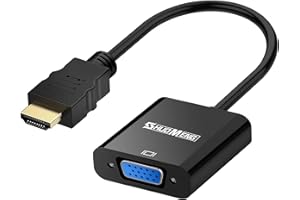 HDMI to VGA,shuomeng HDMI to VGA Adapter (Male to Female) 1080P Gold-Plated Cord for Computer, Desktop, Laptop, PC, Monitor, 