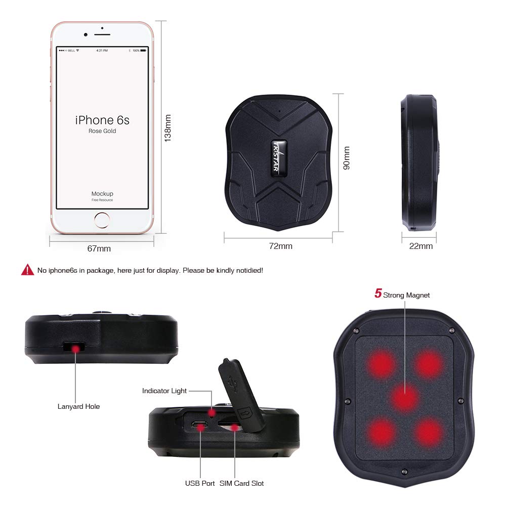 onPoint GPS Tracking - Free SIM Card - Magnetic GPS Tracker for Vehicle Tracking - Strong Magnetic Attachment - 45 Days Free Tracking - Free Tracking APPS
