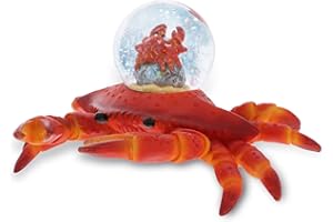 CoTa Global Animal Glitter Snow Globe Glass Collectibles, Cool Land & Ocean Decor Wildlife Figurines Snow Globes Centerpiece, Nautical Water Globes for Home Decor & Shelf Decorations 45mm - Crab