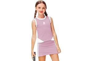 Remimi Girls Tennis Outfits Golf Tank Top and Skirt with Shorts 4-12 Years