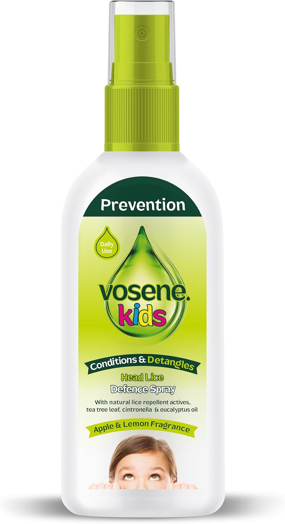 Vosene Kids Apple Lemon Head Lice Defence Spray 150ml Natural Detangler