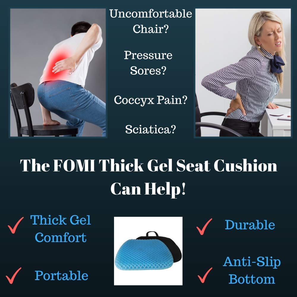 FOMI Thick Premium All Gel Orthopedic Seat Cushion | (16.5