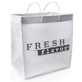 Amazon.com: Bolsas de compras reutilizables de plástico con asas – 14 x 15 pulgadas bolsa de mercancía blanca, plegable, resistente, 2,5 milímetros de grosor para comida de comestibles, regalo, boutique, panadería, ropa