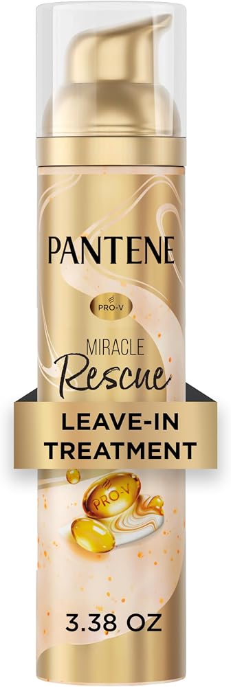 Pantene Miracle Rescue Leave-In Treatment with Pro-V Pearls, Instant Damage Repair, 3.38 oz