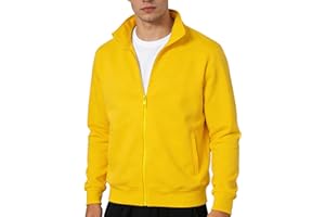 LINMYZAI Mens Zip Up Sweatshirt No Hood Mock Neck Sweatshirts Men's Fleece Jackets Full Zip Lightweight Jacket Seam Pocket