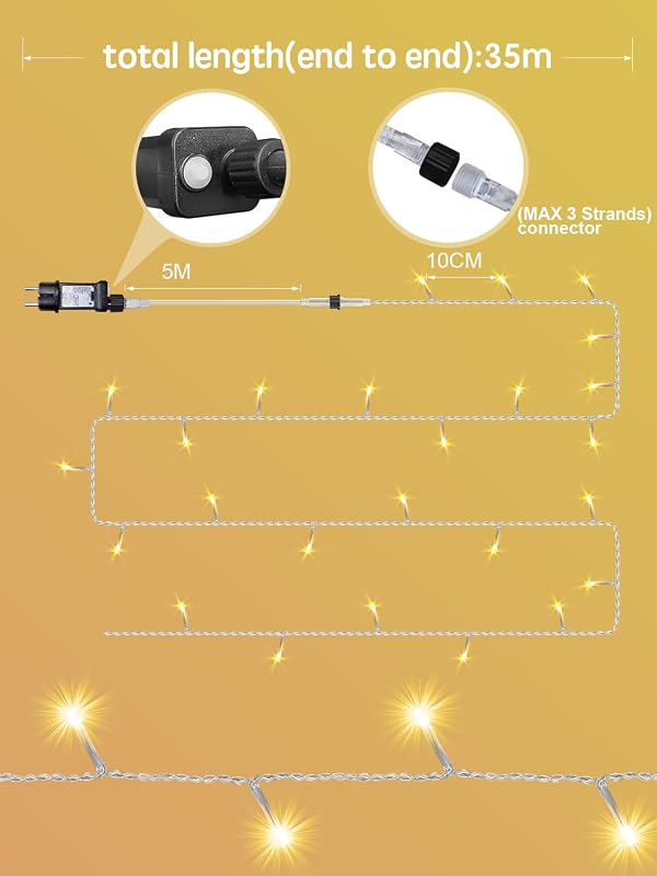 30M Guirlande Lumineuse de Noël, 300 LED Lumières de Noël