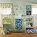 Lolli Living Aqua Zig Zag Lamp Shade. Chevron Lamp Shade for Baby Nursery Accent (10x10x7 inch).
