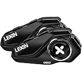 LEXIN G2P Motorcycle Helmet Bluetooth Headset, Group Intercom Communication Systems, FM Radio/ 6 Shells/Universal Pairing/Private Talk/Noise Cancellation, Fit for Snowmobile/ATV, 2 Pack