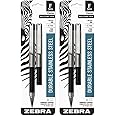 4 Zebra F-301 Compact Ballpoint Pens (2 Packs of 2), Black