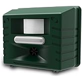 ASPECTEK Yard Sentinel Ultrasonic Outdoor Animal Repellent Motion Activated with Strobe LED Light for Rodents Deer, Cats, Dog