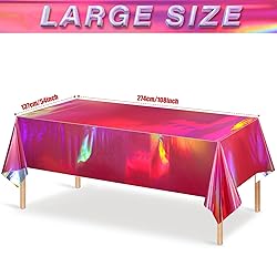 4 Pack Hot Pink Iridescence Plastic Tablecloths