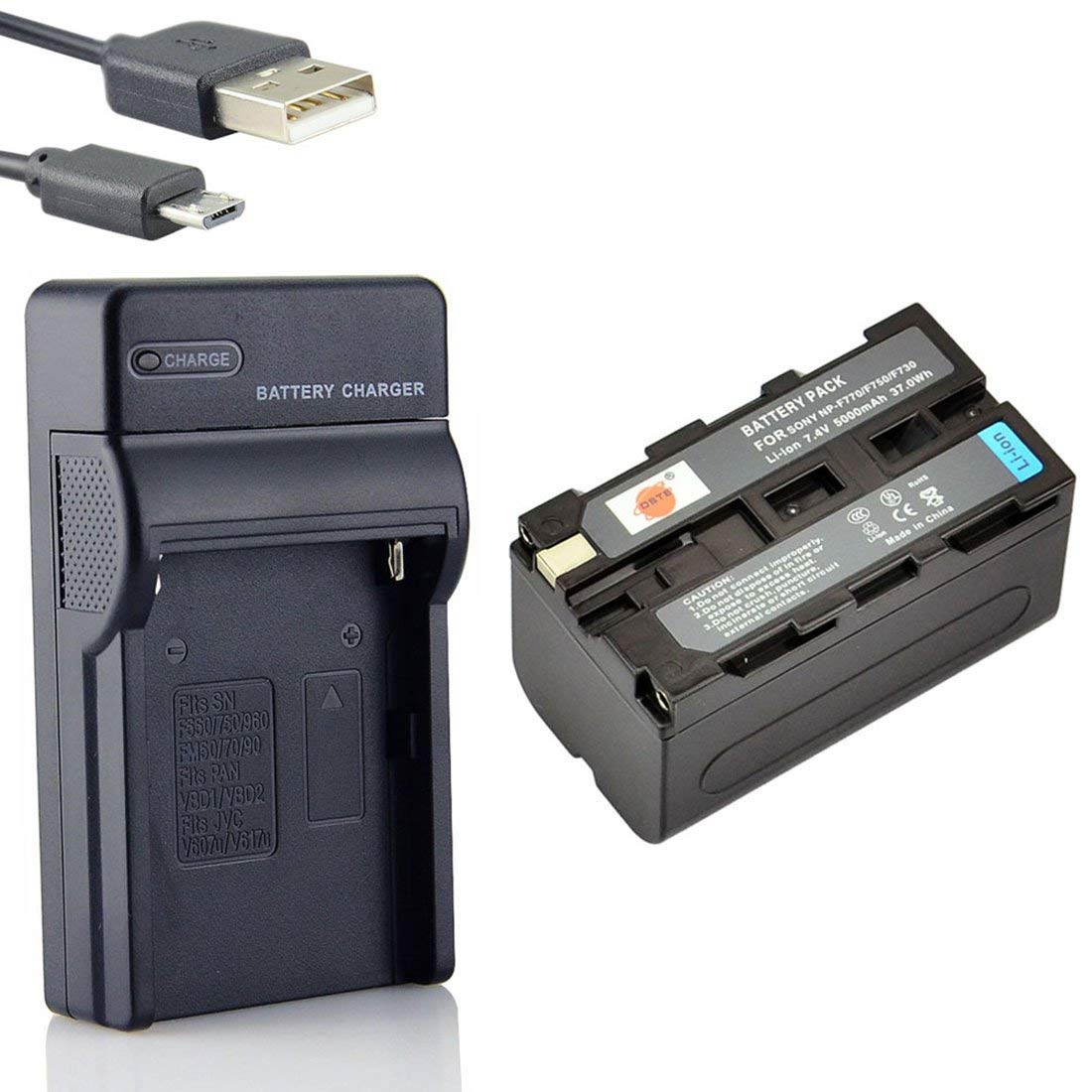 DSTE NP-F750 Li-ion Battery and Micro USB Charger Suit for Sony CCD-SC5 CCD-SC55 CCD-TRV81 DCR-TRV820K CCD-SC65 CCD-TRV815 DCR-TRV9 CCD-TR3 CCD-TRV82 DCR-TRV900 CCD-TR3000