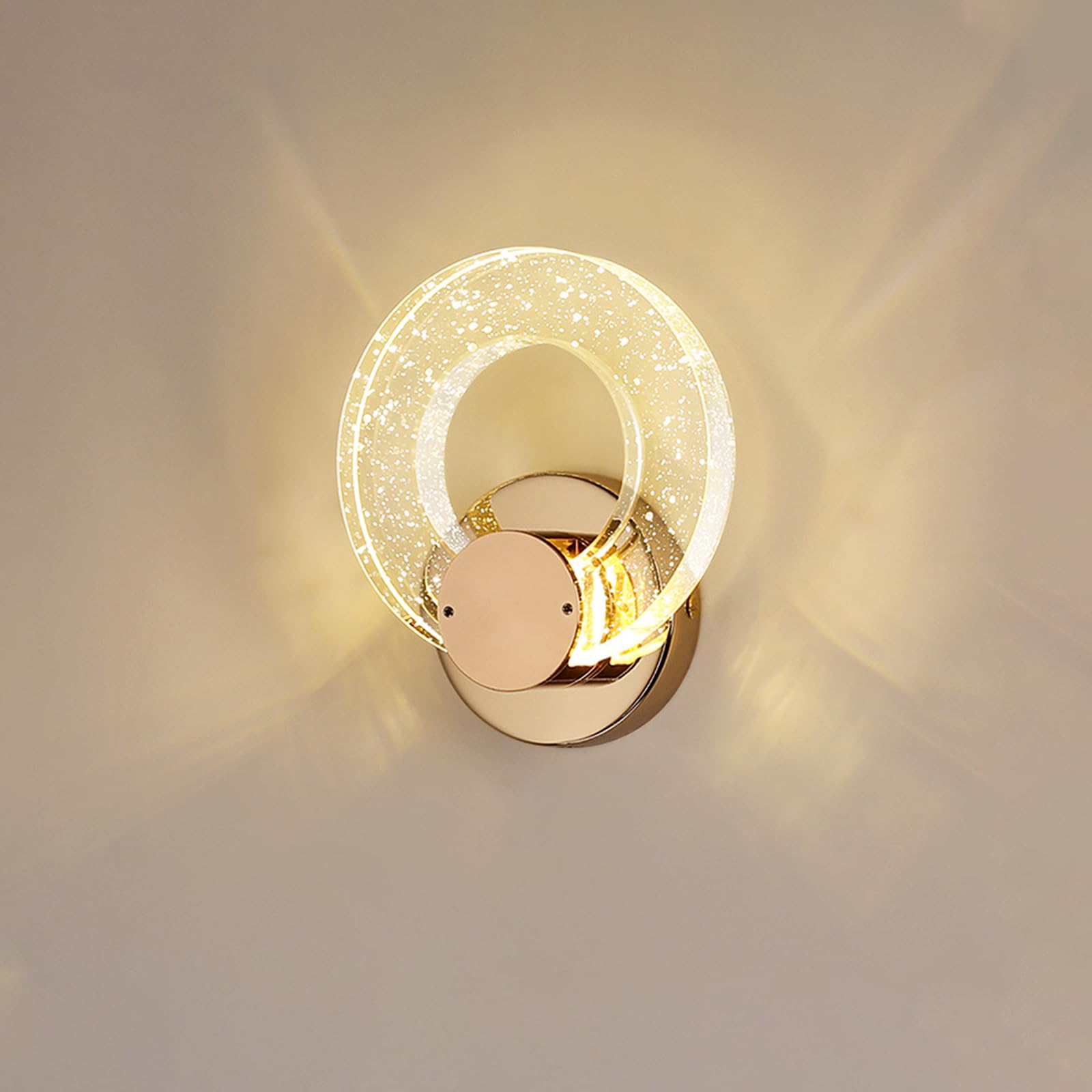 YOOCHUENG Crystal Wall Light Gold - Modern Style with Tri Color Lighting Indoor Wall Lamp for Living Room,Bedroom,Bathroom,Bedside,Porch[S]