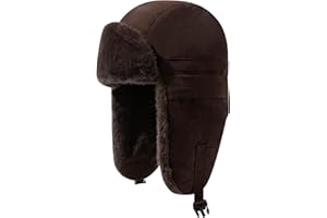 Clakllie Waterproof Trooper Trapper Hat for Men Cold Weather Bomber Eskimo Hat Warm Earflap Winter Hat Russian Ushanka Hat