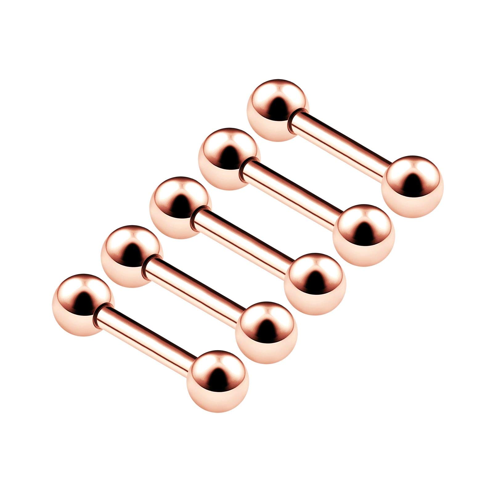 BanaVega 5PCS Anodized Rose Barbell Earrings 16g 5/16 8mm 3mm Ball Daith Cartilage Tragus Helix Earrings Rook Piercing Jewellery 4859