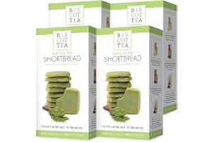 BISCOTTEA Matcha Green Tea Shortbread Cookies (Pack of 4)