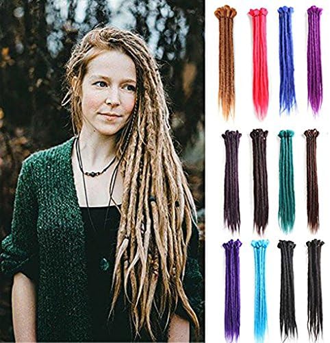 SHANGKE HAIR Handmade 24 inch Dreadlocks Hair Extensions Fashion Reggae Hair Hip-Hop Style10 Strands/Pack Synthetic Crochet Braid Hair For Women