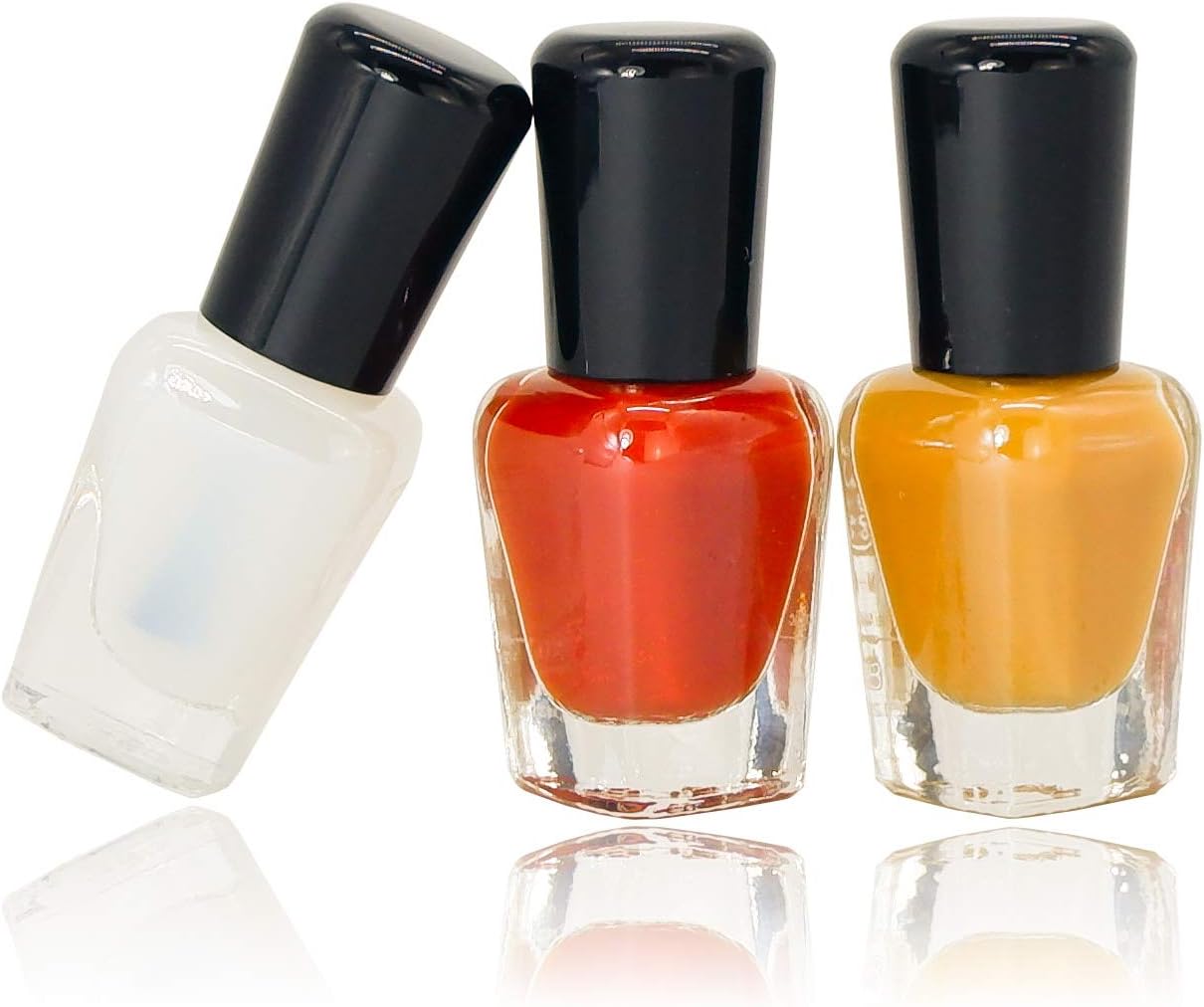 Conisy Water Based Nail Polish Set,Non Toxic Easy Peel Off Quick Dry Nail Polish for Women - 3 Bottles(Yellow,Rust red)