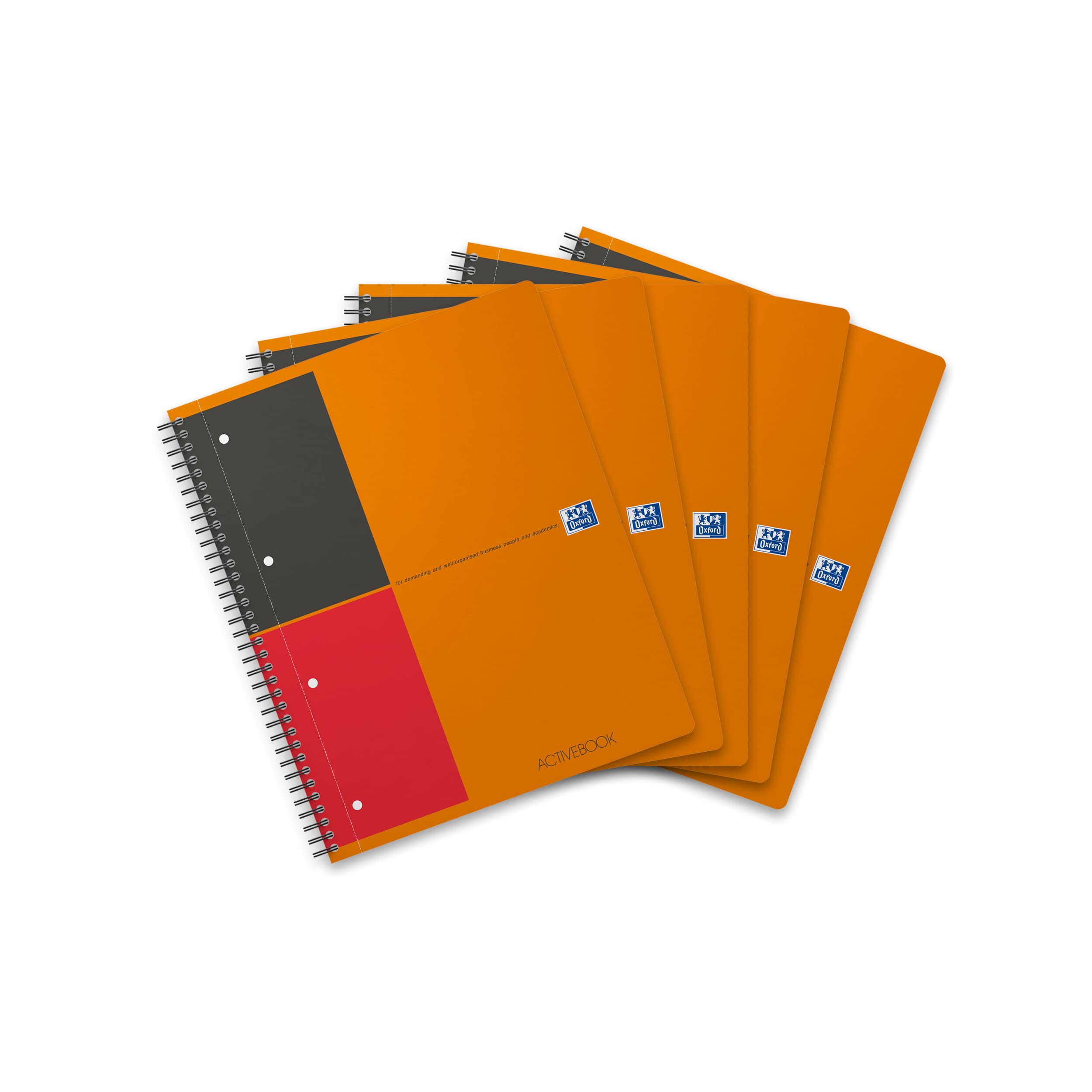 Oxford 001 International Easy Book 160 Pages [80 Sheets] A4plus Orange and Grey Ref N01402P (Pack of 5)